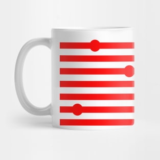 Red striped pattern with red dots Mug